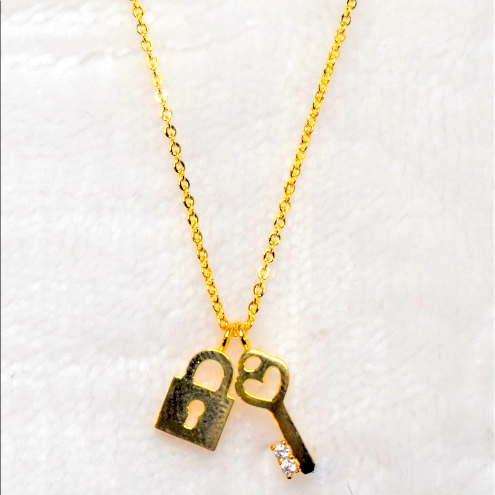 Lock and Key Gold Plated Necklace